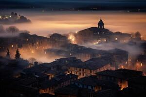 ai generativ antenn se av verona i en dimmig dag verona Italien foto