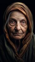 ai generativ porträtt av en gammal kvinna caucasian människor begrepp handla om människor foto