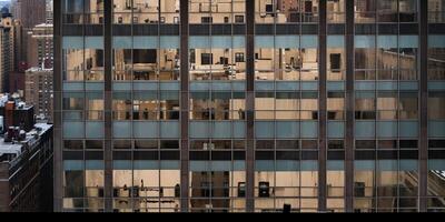 ai generativ se av ny york stad från en fängelse cell foto