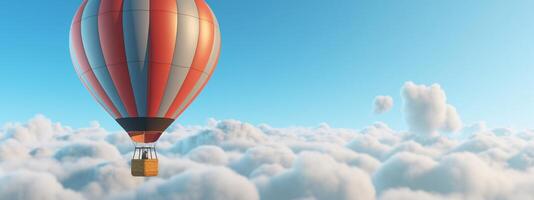 ai generativ varm luft ballong flygande i de himmel en symbol av frihet foto