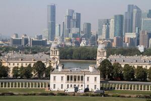 en se av greenwich i London från de observatorium foto