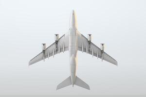 flygande kommersiell plan en 3d resa flygplan foto