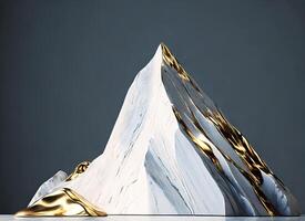 ai genererad elegant vit marmor med guld abstrakt bakgrund foto