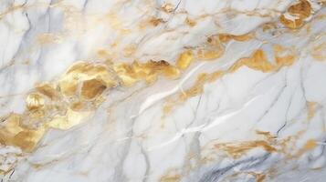 ai genererad elegant fusion, naturlig vit och guld marmor textur tapet foto
