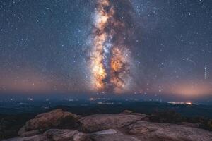 ai genererad astro av de lysande mjölkig sätt galax foto