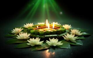 ai genererad thailand festival loy krathong. ai generativ foto