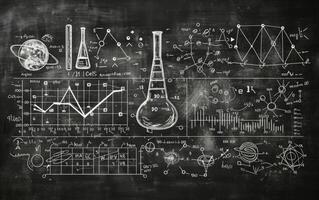 ai genererad svarta tavlan med matematisk begrepp foto