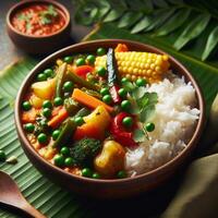 ai genererad curry masala pulver med Ingredienser, detta är en allmänning krydda ,curry pulver i indisk kök foto