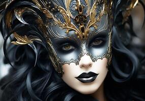 ai genererad venetian karneval mask. tradition och glamour foto