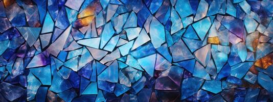 ai genererad fascinerande blå färgade glas glöd. foto