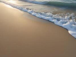 ai genererad en strand med vågor och sand foto