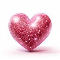 ai genererad rosa glitter hjärta foto