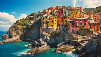 ai genererad magnifik cinque terre Italien foto