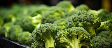 ai genererad utsökt färsk broccoli skörda foto