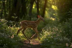 ai genererad rådjur vild älg utomhus med natur landskap ai genererad foto