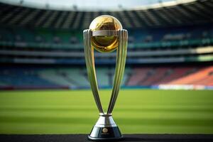 ai genererad 2023 icc herr cricket värld kopp i Indien logotyp foto