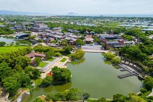 antenn se av de nationell Centrum för traditionell konst belägen i yilan grevskap, taiwan foto