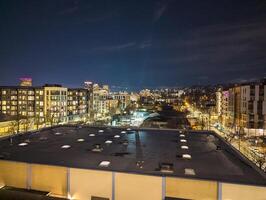 se av portland på natt från en hög punkt i de stad. foto