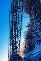 linbana i Salzburg i österrike på en skön vinter- dag. festungsbahn. foto