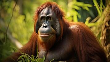 ai genererad orangutang hög kvalitet bild foto