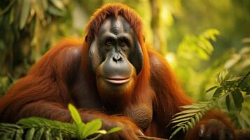 ai genererad orangutang hög kvalitet bild foto