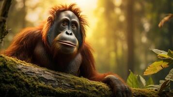 ai genererad orangutang hög kvalitet bild foto