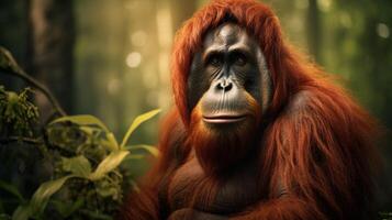 ai genererad orangutang hög kvalitet bild foto