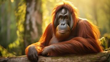 ai genererad orangutang hög kvalitet bild foto