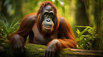 ai genererad orangutang hög kvalitet bild foto