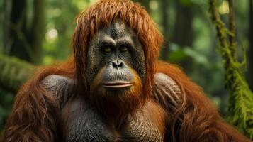 ai genererad orangutang hög kvalitet bild foto