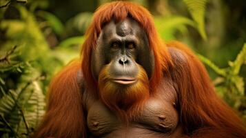 ai genererad orangutang hög kvalitet bild foto