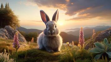 ai genererad kanin hög kvalitet bild foto