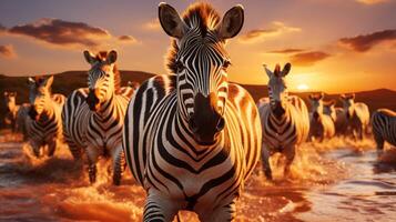 ai genererad zebra hög kvalitet bild foto