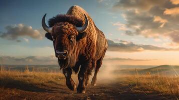 ai genererad bison hög kvalitet bild foto