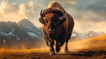 ai genererad buffel hög kvalitet bild foto