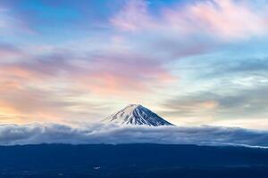 Mt. Fuji soluppgång bakgrund foto