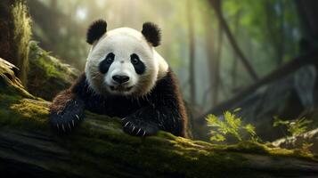 ai genererad jätte panda hög kvalitet bild foto