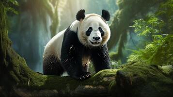 ai genererad jätte panda hög kvalitet bild foto