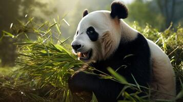 ai genererad jätte panda hög kvalitet bild foto