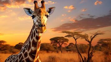 ai genererad giraff hög kvalitet bild foto