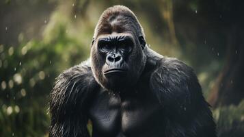 ai genererad gorilla hög kvalitet bild foto