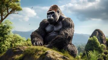 ai genererad gorilla hög kvalitet bild foto