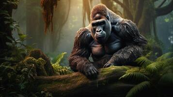 ai genererad gorilla hög kvalitet bild foto