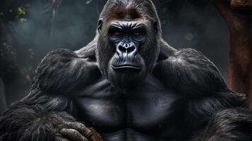 ai genererad gorilla hög kvalitet bild foto