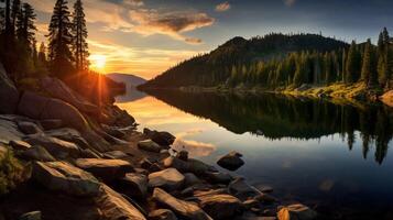 ai genererad natur landskap bakgrund foto