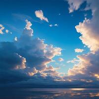 ai genererad skön himmel natur och bakgrund Foto. foto