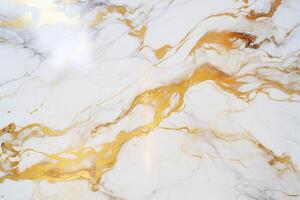 ai genererad guld och vit marmor yta textur bakgrund foto