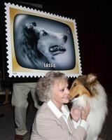 juni lockhart lassie på de usps stämpel avslöjande av frimärken uppfyllande tidigt tv memeoris på de TV akademi i Nej hollywood, ca på augusti 11, 2009 2009 foto