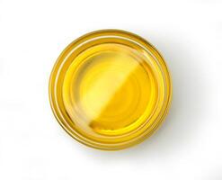 topp se av oliv olja skål isolerat foto