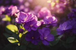 ai genererad violett blomma tapet foto